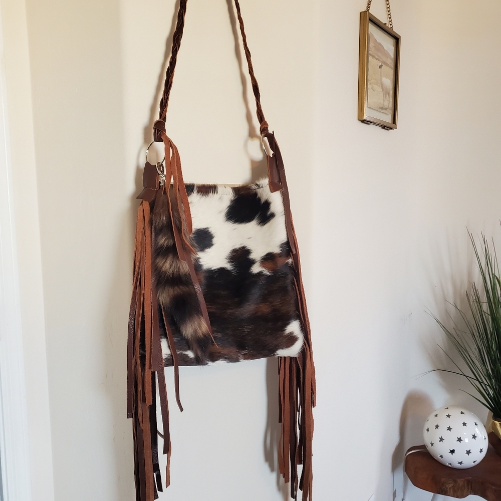 Keep It Gypsy cowhide fringe purse